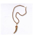 Giant Resin Horn Necklace - Brown Free