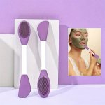 1PC Dual-head Silicone Facial Cleansing Brush - Manual Face Mask Applicator And Cleansing Tool Skin-friendly Unscented For Masks