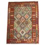 Bright Colorful Handmade Afghan Kilim Chobi Area Rug - 206 X 150 Cm