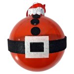 Plastic Bauble With Decorations Santa Cluas 10CM