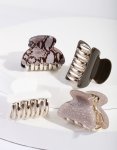 Acrylic Snake Glitter Hair Clip 4-PACK