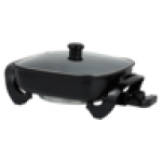 Platinum Electric Frying Pan With Glass Lid