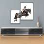 Modern High Gloss House Decoration Wall Art 2 Of Set Painting - Black - 80 X 60 Cm