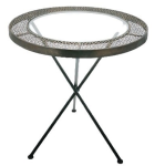Round Metal And Glass Tripod Base Side Table 700MM