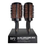 Fromm Thermal Round Copper Brush Display: 6 Brushes & Stand