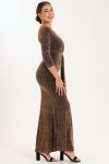 Kazo Shimmer Long Sleeve Evening Formal Maxi Dress