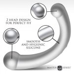 10X Vibra-crescent Vibrating Silicone Dual-ended Dildo - Silver