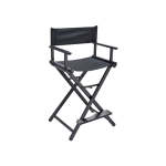 Aluminium Makeup Artist Chair Folding Directors Armchair With Footrest XZL-3 Black