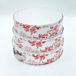 3 PC Circular Springform Pan Set Red Floral