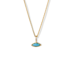 Turquoise Marquise Pendant In Yellow Gold