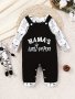 Toddler Baby Boys Cute MAMA'S LITTLE MAN Cow Head Print + Bib Pants Set
