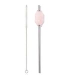 Rose Quartz Crystal Straw