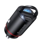 Super MINI Qc pd Dual Port 30W Usb-c Car Charger Metal Black