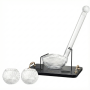 Glass Golf Club Whiskey Decanter Set With Stand & 2 Glasses - Transparent