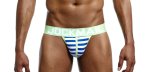 Jockmail Pale Green With Sky-blue And White Stripes