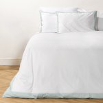 Como 400 Thread Count Egyptian Cotton Contrast Border Duvet Cover Set Duck Egg - Super King 260X240CM
