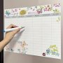 1pc Magnetic Refrigerator Sticker Calendar Magnetic Whiteboard Wall Sticker Learning Schedule Refrigerator Sticker Message Board