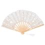 Compatible With Outfit Beige Lace Bamboo Folding Fan