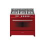 Meireles Kitchen Gas Stove 5 Burner With Electric Multifunction Oven 90CM Red E915 R
