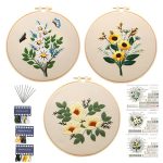 Embroidery Kit For Beginners Cross Stitch Kits For Adults Diy Craft 3PCS Embroidery Pattern Needlework Fabric Embroidery Thread