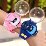 MINI Remote Control Car Watch Toy 2.4 Ghz Cute Wrist Racing Watch USB Charging Cartoon Remote Control Car Interactive Game Toys 
