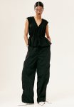 Tie-detail Cotton Blouse - Black