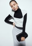 Cap-sleeved Top - White & Spotted