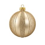 Xmas Ball Glass Gold Thin Lines Matt 100MM