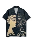 Abstract Print Men's Summer Fashionable And Simple Short Sleeve Button Casual Lapel Simple Shirt Trendy And Versatile Suitable F