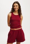 Cotton On Active Core Rib Racer Tank - Deep Red
