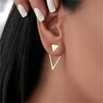 2PCS Chic Minimalist Triangle Design Earrings - Versatile & Trendy Alloy With Iron Posts Perfect For Casual Attire