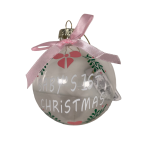 ABR821870-1 Bauble Baby's 1ST Christmas - Pink