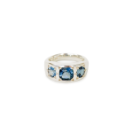 London Blue Topaz Trilogy Ring In Silver