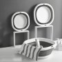 3pcs Portable Silicone Foldable Basin Set - Versatile For Face Washing Vegetables & Foot Soak - Modern Square Design With Handle For Easy Carrying