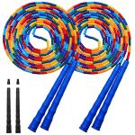 Double Dutch Jump Rope 2 Pack 16.4FT Adjustable Beaded Skipping Rope