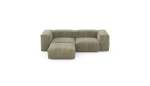 Three Module Chaise Sofa - Cord Velours - Khaki - 230CM X 199CM