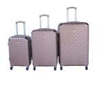 Smte 3-PIECE Travel 28-INCH Luggage Suitcase Set Stylish Rose Gold With Keychain