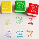 6 Pcs Teacher Stamp Set Encouragement Rectangle Shaped Stamps For Grading Classroom Educational Stamps With Positive Messages Ab