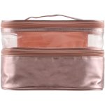 Clicks Pvc Double Vanity Bag Rose Gold