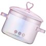 Vaguelly Glass Pot Clear Glass Cooking Pot Saucepan With Lid 1500ML Simmer Pot Stew Pot Microwave Stove And Dishwasher Safe Double-handle Cookware F