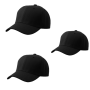 Plain Caps - Black Pack Of 3