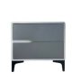 Bedside Table Bedside Pedestal White & Gray