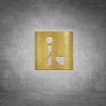 Toilet Male Sign D03 - Brushed Brass