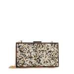 Embellished Sparkle Clutch -black white