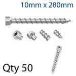 Con Screw 10X280MM Cyl Head Full Thread X50-BOX