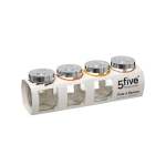 4 Piece Spice Jar Set Clear