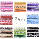 56PCS Patchwork Cloth Set Flower Cloth Cotton Blend Cloth For Diy Sewing Scrapbooking Quilting Craft Patchwork 10CM 10CM 25CM 25
