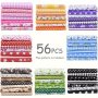 56pcs Patchwork Cloth Set Flower Cloth Cotton Blend Cloth For DIY Sewing Scrapbooking Quilting Craft Patchwork 10cm*10cm/25cm*25cm