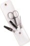 Manicure Set Faux Leather White - 4 Piece