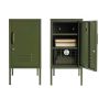 Steel Single Door Bedside Pedestal Shorty Storage Cabinet - Olive Green